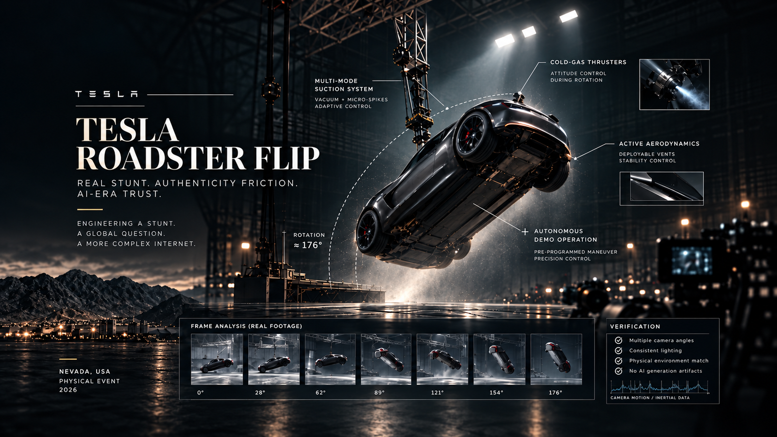 Tesla Roadster Flip AI Generated 2026 demo analysis and brand trust in the AI era